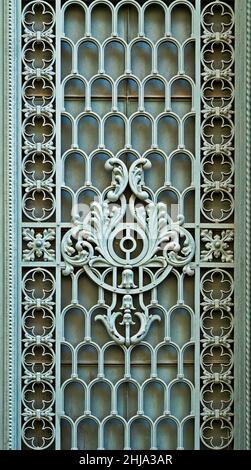 Ancient window grid detail, Rio de Janeiro Stock Photo