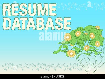 Sign displaying Resume Database. Concept meaning database of candidates that you can search by skillset Blank Frame Decorated With Abstract Modernized Stock Photo