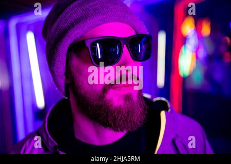 gamer futuristic cyber neurology concept colorful background innovation in prosthetic Stock Photo