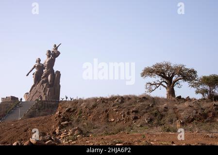 Monument to the African Renaissance on a hill in the city of Dakar, Senegal Stock Photo