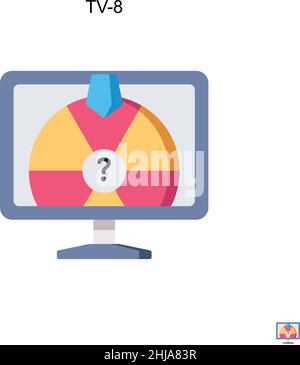 Tv-8 Simple vector icon. Illustration symbol design template for web mobile UI element. Stock Vector