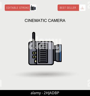 Cinematic camera Simple vector icon. Stock Vector