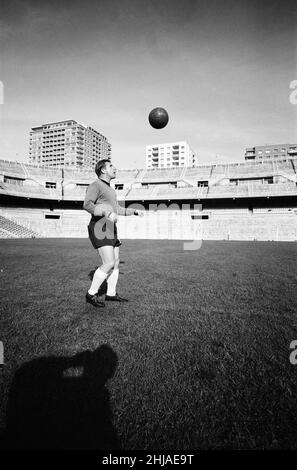 Behind the scenes at Real Madrid Football Club, Santiago Bernabeu Stadium, Madrid, Spain, 24th May 1964. Three days prior to European Cup Final v Inter Milan. Pictured, Ferenc Puskas Stock Photo
