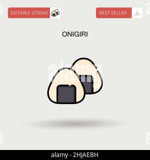 Onigiri Simple vector icon. Stock Vector