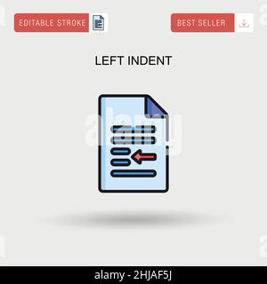 Left indent Simple vector icon. Stock Vector