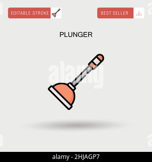 Plunger Simple vector icon. Stock Vector