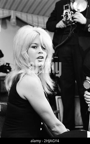 Brigitte Bardot (30) pictured during photocall press conference at the Westbury Hotel in Mayfair, London 23rd October 1963.  They are in the UK to finish work on & to publicise their new film Adorable Idiot. Brigitte Bardot plays character Penelope Lightfeather. Stock Photo