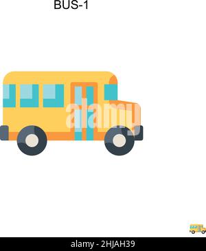 Bus-1 Simple vector icon. Illustration symbol design template for web mobile UI element. Stock Vector