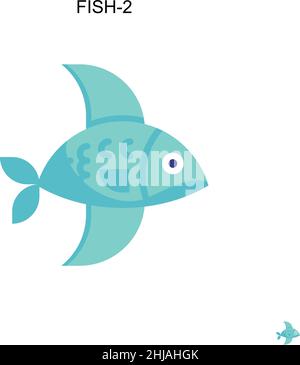 Fish-2 Simple vector icon. Illustration symbol design template for web mobile UI element. Stock Vector