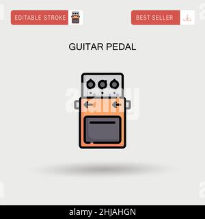 Guitar pedal Simple vector icon. Stock Vector