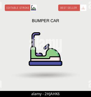 Bumper car Simple vector icon. Stock Vector