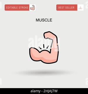 Muscle Simple vector icon. Stock Vector