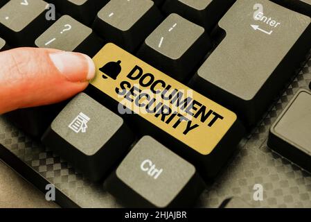 Handwriting text Document Security. Word for maintenance of security of all of the important archives Abstract Deleting Browser History, Editing And Stock Photo