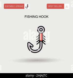 Fishing hook Simple vector icon. Stock Vector