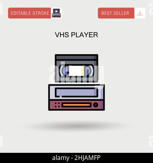 Vhs player Simple vector icon. Stock Vector