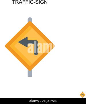 Traffic-sign Simple vector icon. Illustration symbol design template for web mobile UI element. Stock Vector