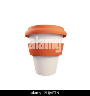 3d rendering of plastic cups Stock Photo