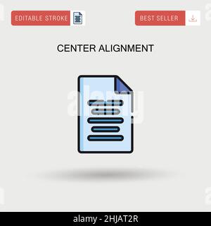 Center alignment Simple vector icon. Stock Vector