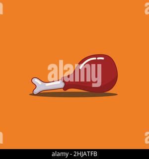 Fast Food Chicken Wing Vector Icon Illustration. Food Icon Concept White Isolated. Flat Cartoon Stock Vector