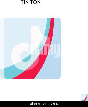 Tik tok Simple vector icon. Illustration symbol design template for web mobile UI element. Stock Vector