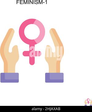 Feminism-1 Simple vector icon. Illustration symbol design template for web mobile UI element. Stock Vector