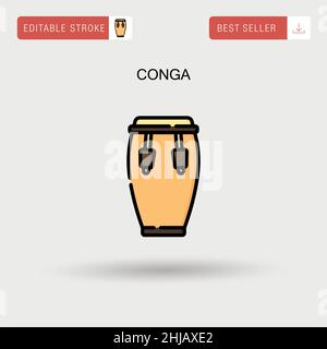 Conga Simple vector icon. Stock Vector