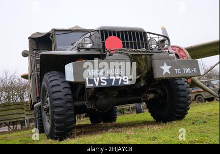 Vintage WW2 American truck on display Stock Photo