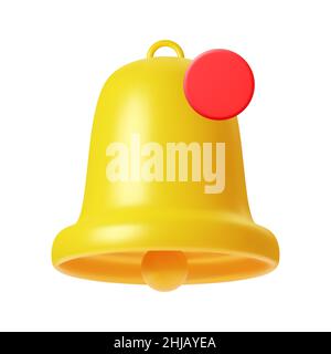 3d notification bell icon Stock Vector