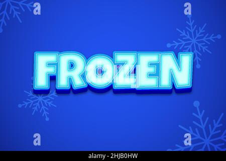 Editable text effects frozen , words and font can be changed Stock Vector