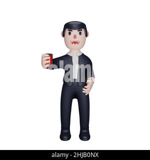 3d rendering of dracula with halloween concept Stock Photo