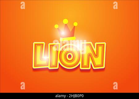 Editable Lion text effect , words and font can be changed Stock Vector