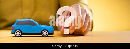 Your Car Covered Insurance Question Mark Concept Stock Photo