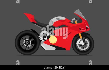 big bike motor fast speed modern sytle red gray color. vector illustration eps10 Stock Vector