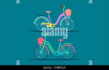 the two home bicycle. flat colorful modern style. vector illustration eps10 Stock Vector