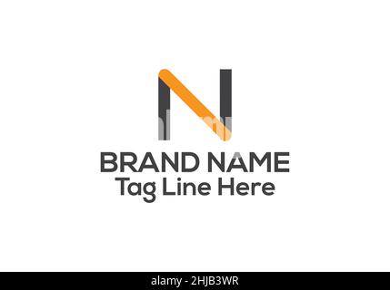 N letter logo design and N minimalist logo design Stock Vector