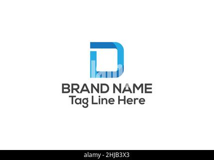 D letter logo design and D minimalist logo design Stock Vector
