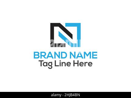 N letter logo design and N minimalist logo design Stock Vector
