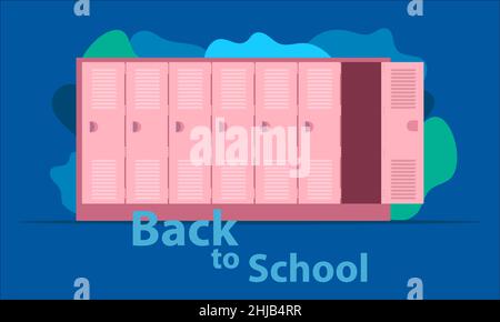 back to school. the hero tall long locker. the helper your chilren's load.  time to funny happy with friends. vector illustration eps10 Stock Vector