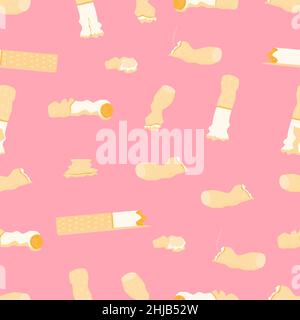 pattern seamless set of cigarette smoking element. vector illustration eps10 Stock Vector