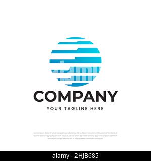 Logo design modern circle icon Pianissimo vector illustration Stock Vector