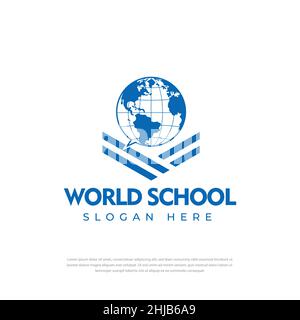 Global education logo. globe element. Education logo template. Vector illustration concept Stock Vector