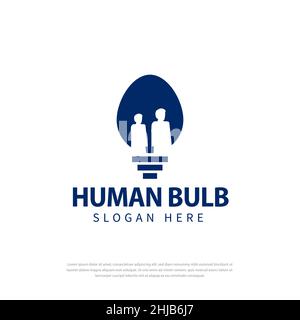 Two light bulb logo human icon, symbol, icon, design template Stock Vector