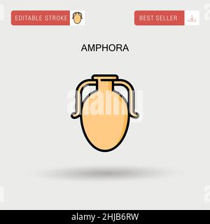 Amphora Simple vector icon. Stock Vector