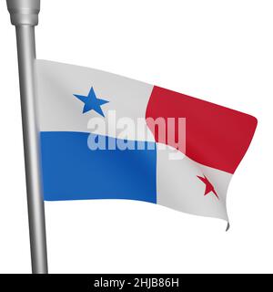 3d rendering of panama flag concept panama national day Stock Photo