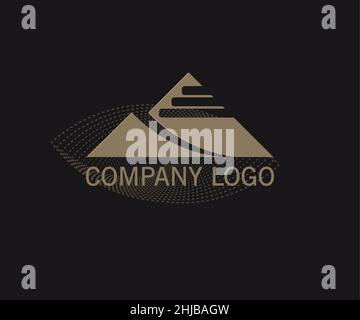 Retro house logo design template on a black background. Vector illustration Stock Vector