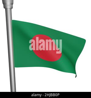 3d rendering of bangladesh flag concept bangladesh national day Stock Photo
