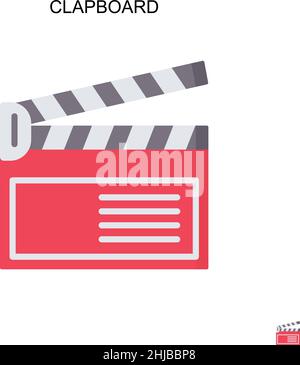 Film clapper icon. Simple illustration of film clapper vector icon for web  design isolated on white background Stock Vector