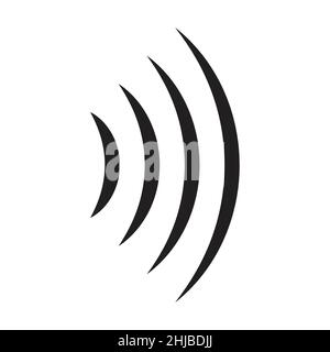 sound wave icon vector radio wave radiation for graphic design, logo, website, social media, mobile app, UI illustration. Stock Vector