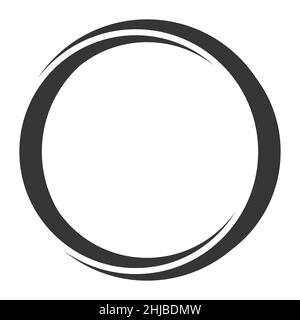 Round graceful frame, logo calligraphy element, circle of two moons Stock Vector