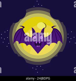 Flat design halloween bat concept ,Vector illustration Stock Vector